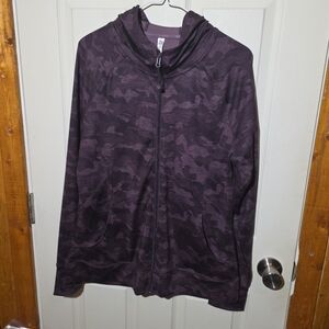 Nwot Women's RBX Puple Camo Full Zip Hooded Jacket Sz L